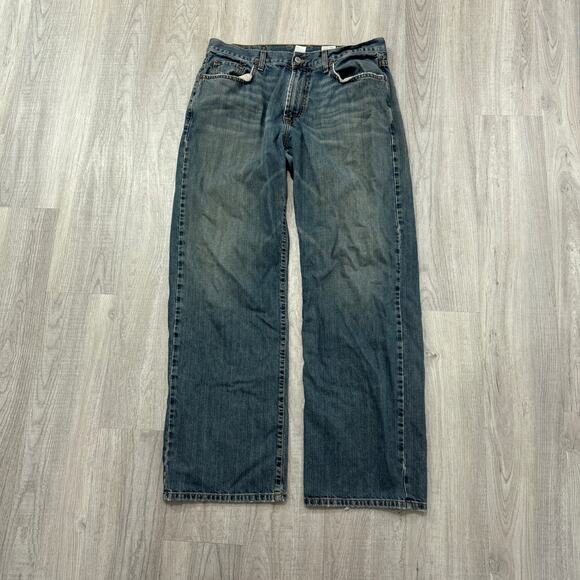 Lucky Brand Husker Jeans Mens 34 (Fits 34x30) Blue Denim Distressed Cowboy Rodeo - Picture 1 of 13